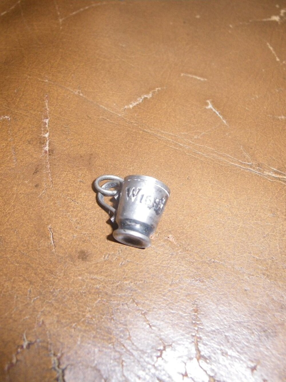 Vintage Miniature German Mug Pewter Charm “Wiesbaden”